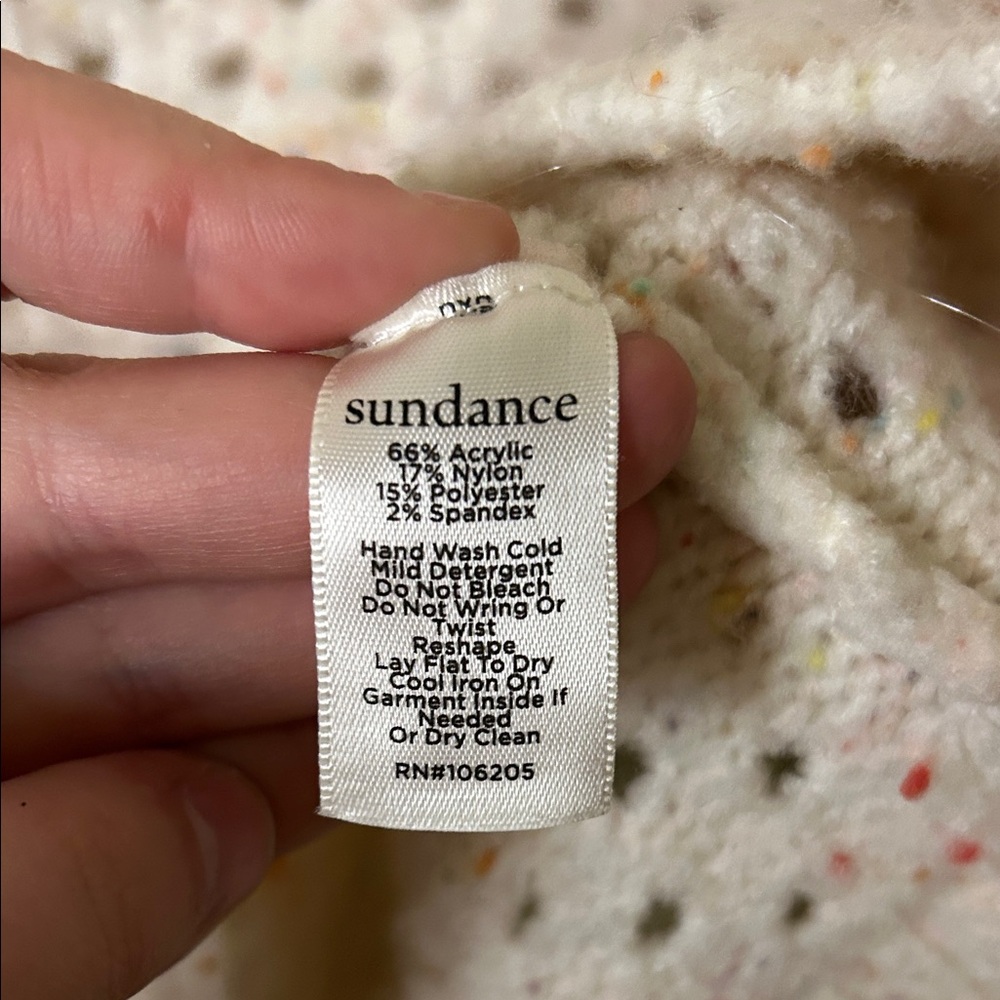 Sundance Cream V-Neck Rainbow Speckled Sweater - Picture 5 of 7